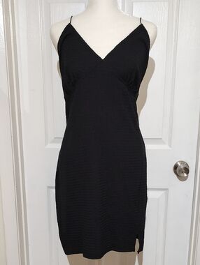Black V-Neck Spaghetti Strap Dress